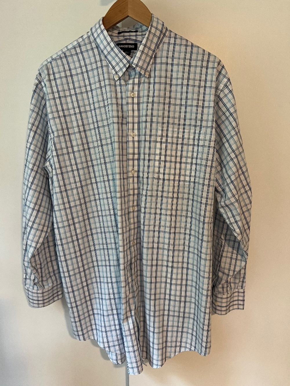 Lands’ End Men’s Big and Tall Dress Shirt 18.5 x 36